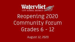 WCSD Grades 6-12 Interactive Reopening Community Forum