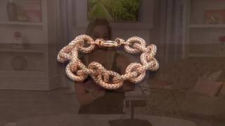 Vicenza Silver Sterling Woven Design Rolo Link Bracelet on QVC