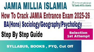 How to crack jamia Millia islamia BA(Hons) Sociology/Psychology/Geography Entrance 2025 Paper, Books