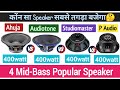 4 Mid bass Speaker Comparison video | Ahuja 400w vs Audiotone 400w vs Studiomaster 400w vs p audio