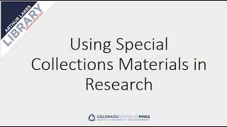 Using Special Collections in Research