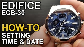 Casio Edifice ECB 30  -  Setting time and date - Module 5686