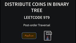 Distribute Coins in Binary Tree - Leetcode 979 - Java