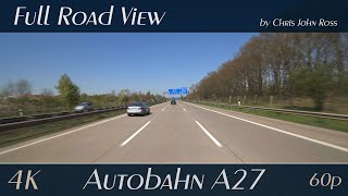 Autobahn (A27), Germany: Bremen-Überseestadt - Dreieck Bremen-Industriehäfen - Bremen-Nord - 4K UHD