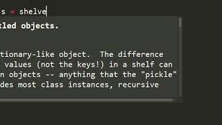 Python database with shelve module