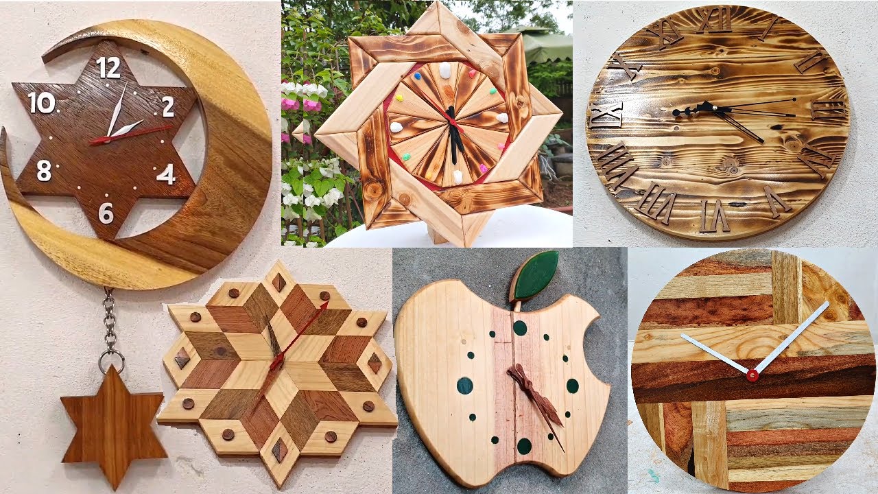 6 Amazingly Perfect Wooden Wall Clock Ideas /// DIY Art Wooden Clock At ...