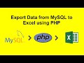 Export data from MySQL to Excel in PHP