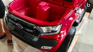 Unboxing and assembly of Ford Ranger new Red Paint kids electric car