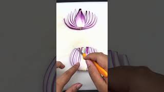 How To Make Onion Lotus Flower Cutting Garnish | Life Hack Carving Arts Of Vegetable Flower Design