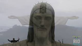 Rio drone no Corcovado, Cristo Redentor, registrando o Cavaleiro do Santo Sepulcro de Jerusalém