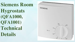 Siemens QFA1000 \u0026 QFA1001 Room Hygrostats Explained | Technical Overview \u0026 Features