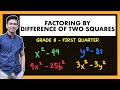 FACTORING SUM AND DIFFERENCE OF TWO SQUARES @MathTeacherGon