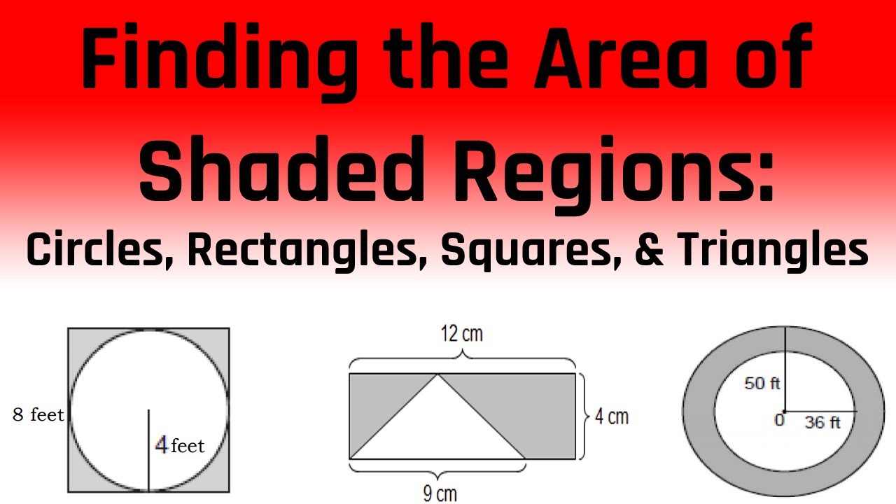 Finding The Area Of A Shaded Region: Circles, Rectangles, Squares ...