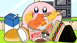 Kirby Animation Convenience store food  MUKBANG / buldak spicy fried noodles