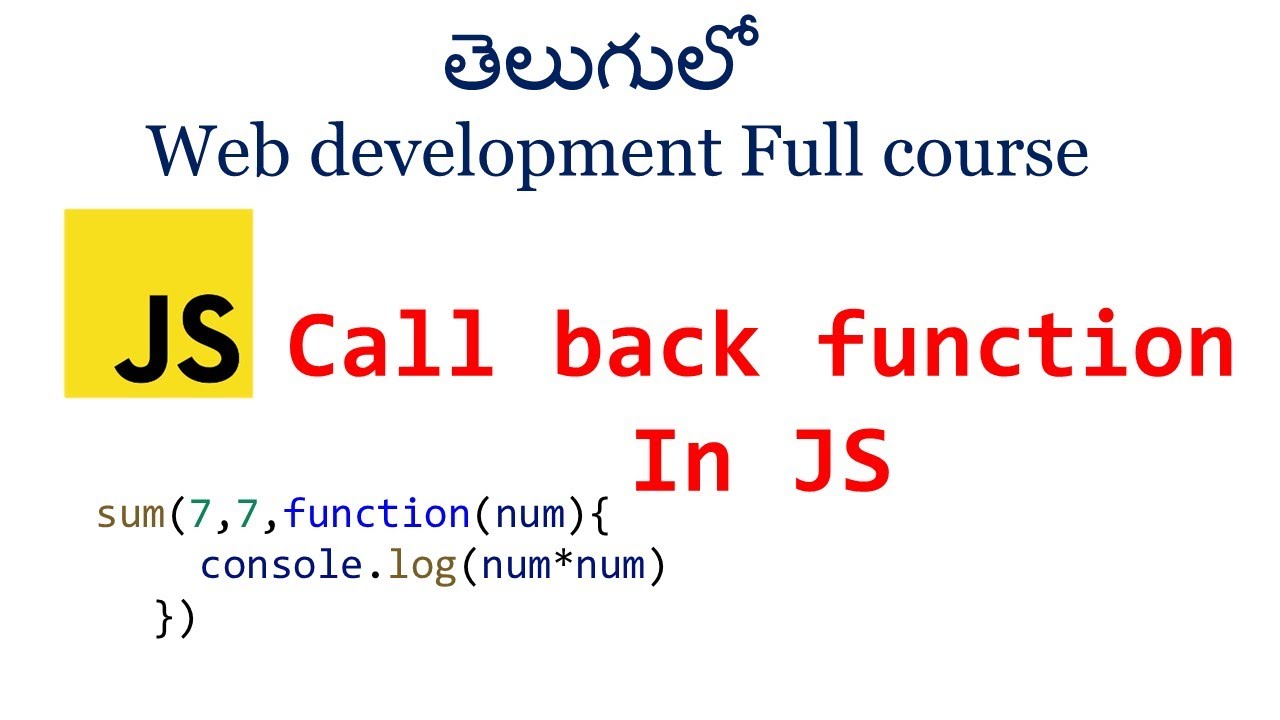 Call Back Function In JavaScript | JavaScript Callback Function ...