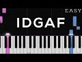 IDGAF - Dua Lipa | EASY Piano Tutorial