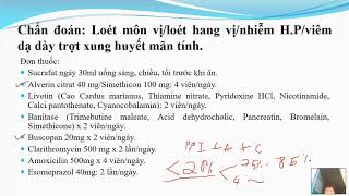 Phân tích đơn thuốc: Loét dạ dày tá tràng có nhiễm H.P