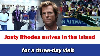 Jonty Rhodes arrives in the island for a three-day visit