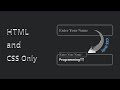 Input Field Animation Using HTML and CSS | HTML & CSS Only