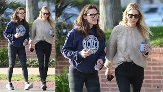 Jennifer Garner displays her fit frame as she takes a walk with a female friend.