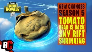 Fortnite SEASON 5 | Tomato Head Back Again + Sky Rift is Shrinking (New Map Updates)