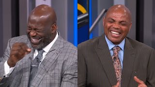Shaq & Chuck can't stop laughing at Anthony Davis leaving in wheelchair with head injury