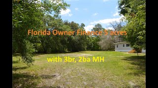 Florida Owner Finance 3br, 2ba Investment property on 5 acres