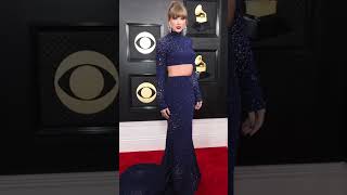Taylor Swift bares abs in ‘Midnights’ blue on Grammys 2023 red carpet #shots | Page Six