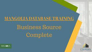 Database Training | Business Source Complete