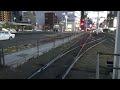 夜のとさでん交通桟橋線の高知駅前停留場の風景