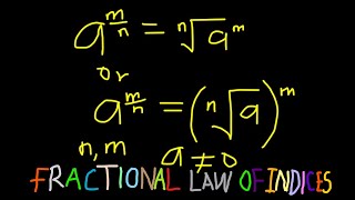 Law Of Indices (fractional rule of indices)