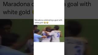 Maradona celebrating with white gold