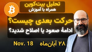 تحلیل بیت‌کوین امروز: حرکت بعدی چیست؟ ادامۀ صعود یا اصلاح شدید