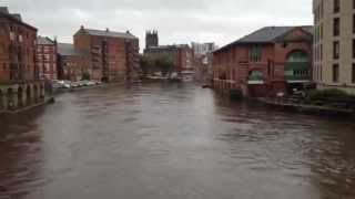 The River Aire at Leeds Bridge at 1.30pm on Tuesday 25 September