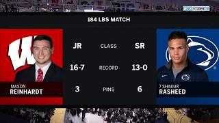 184 LBS: Mason Reinhardt (Wisconsin) vs #7 Shakur Rasheed (Penn State)