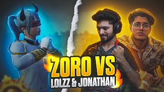 ZORO 1v3 @JONATHANGAMINGYT @LoLzZzGaming SQUAD 🤯| JONATHAN LIVE CHAT REACTION 😳🔥 #pubg #bgmi