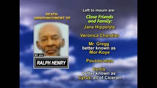 Ralph Henry ~ Long Obituary