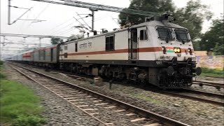 FIRST TIME GMO WAP7 HAULS LEGENDARY VAIGAI EXPRESS BLINKS \u0026 HONKS : INDIAN RAILWAYS