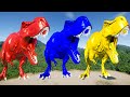 All Dinosaurs Fighting Captain America TRex vs Green IRex, Spidey, Joker, King Shark Jurassic World