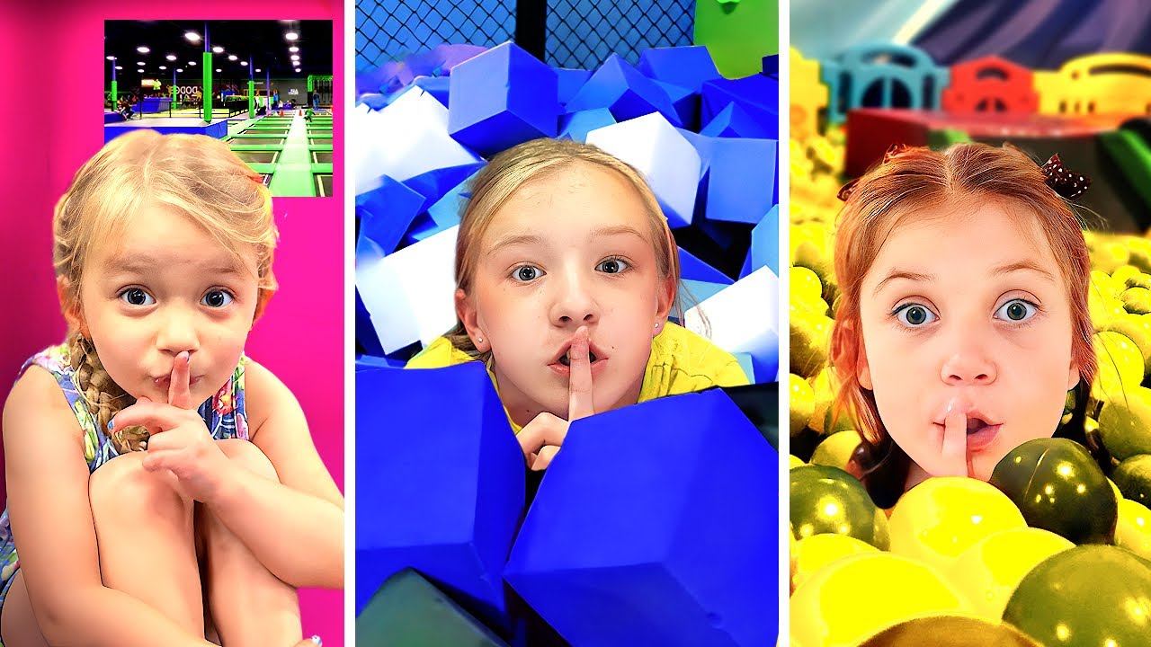 Hide And Seek In A Giant Trampoline Park! Ft/ Trinity And Beyond, The ...