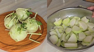 HOW to cut Turnips, Kohlrabi. শালগম বা ওলকপি।