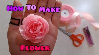 DIY | Easy make Ribbon flower | How make tulip flower | Tulip training in less than ten minutes