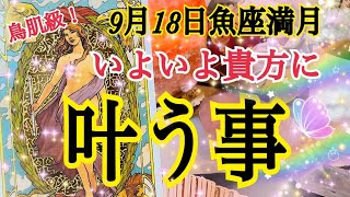 【劇的ミラクルありました😳❗️】9月18日魚座満月いよいよ貴方に叶う事🌈✨個人鑑定級タロット占い🔮⚡️