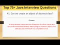 Top 75+ Tricky Java Interview Questions - Can we create an object of abstract class #java8 #java