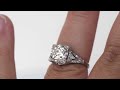 circa 1930 art deco platinum gia 2.41cttw old european brilliant diamond engagement ring veg 2246