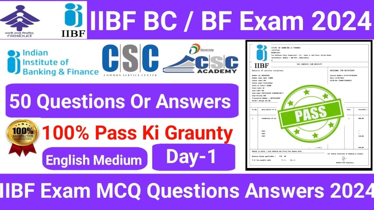 IIBF BC /BF Exam 2024 I IIBF BC /BF Exam Question Answer I IIBF Exam ...