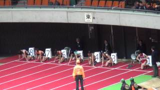 2013日本ｼﾞｭﾆｱ室内陸上 女子ｼﾞｭﾆｱ60m予選6組 初見笑里 7.64 Hatsumi