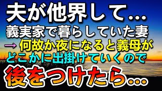 【感動する話】夫が亡くなり義母と一緒に暮らしていた…なぜか夜になると出かける義母を不思議に思いあとをつけると…驚きの人物と密会していた…