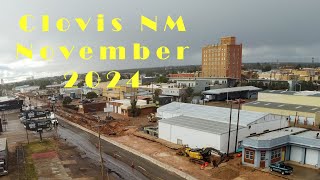 Clovis NM Aerial of Old Hotel and Railyard