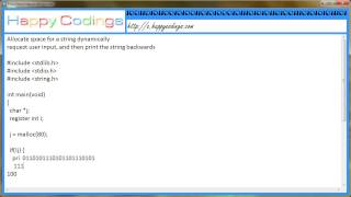 Allocate space for a string dynamically c code example